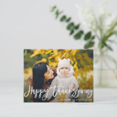 handgeschriebenes glückliches Thanksgiving-Foto Po Postkarte (Stehend Vorderseite)