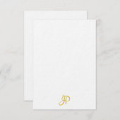 Handgeschriebenes Gold Monogram Personalisiert Cla Mitteilungskarte (Vorne/Hinten)