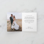 Handgeschriebenes Gold-Script mit Herz-Foto Hochze Dankeskarte (Innenseite)