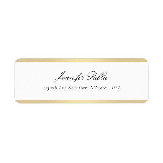 Handgeschriebenes Gold White Modern Simple Templat (Vorne)