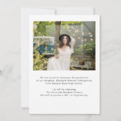 Handgeschriebenes Graduate Foto 2025 Abschluss Ankündigung (Rückseite)