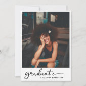 Handgeschriebenes Graduate Script Modernes Foto Einladung (Vorderseite)