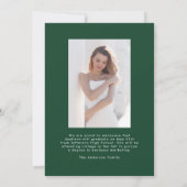 Handgeschriebenes Green Script 2 Foto Abschluss Ankündigung (Rückseite)
