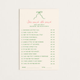 Handgeschriebenes grünes Rosa Sie sagte, er sagte 