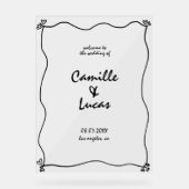 Handgeschriebenes, handgeschriebenes, akryllisches acrylschild (Vorderseite)