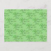 Handgeschriebenes Happy St Patrick's Day Kleeblatt Postkarte (Vorderseite)