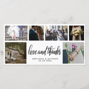 Handgeschriebenes Hochzeits-Liebe-u. des Dankeskarte