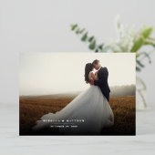 Handgeschriebenes Hochzeitstag Foto Danke Silver Folieneinladung (Stehend vorne)