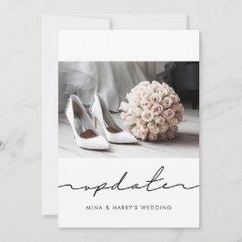 Handgeschriebenes Hochzeitsupdate-Foto Ankündigung