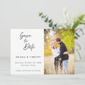 Handgeschriebenes klassisches Skript-Foto | Hochze Save The Date (Stehend Vorderseite)