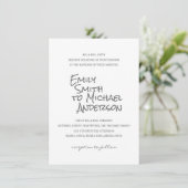 Handgeschriebenes Letterpress-FOTO Hochzeitseinlad Einladung (Stehend Vorderseite)