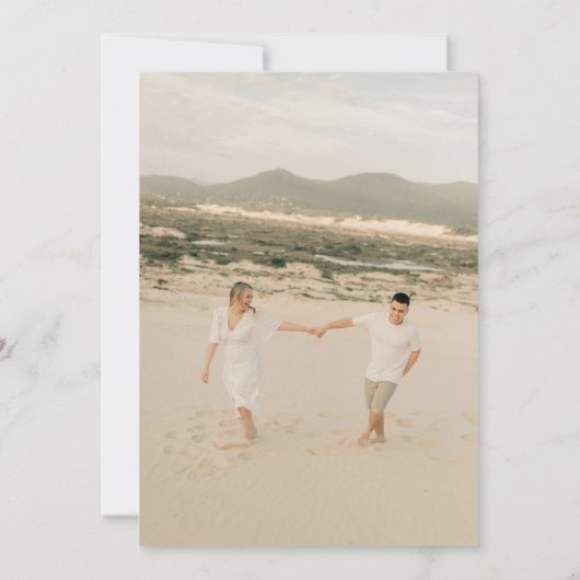 Handgeschriebenes Minimalistisches Foto Save The Date (Rückseite)