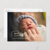 Handgeschriebenes minimalistisches Glaube-Holiday- Postkarte (Vorne/Hinten)