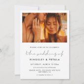 Handgeschriebenes minimalistisches Hochzeitsfest-F Einladung (Vorderseite)