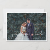 Handgeschriebenes minimalistisches Just heiratete Ankündigung (Vorderseite)