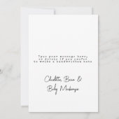 Handgeschriebenes Minimalistisches neues Baby Dank Dankeskarte (Rückseite)