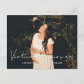 Handgeschriebenes minimalistisches Virtual Baby-Du Postkarte (Vorderseite)