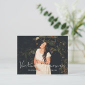 Handgeschriebenes minimalistisches Virtual Baby-Du Postkarte (Stehend Vorderseite)