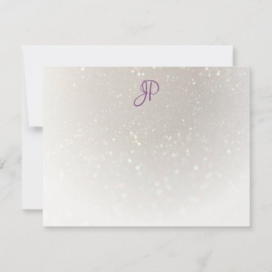 Handgeschriebenes Mit Monogramm Skript, benutzerde Mitteilungskarte (Rückseite)