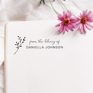 Handgeschriebenes modernes botanisches Buch The Li Gummistempel