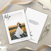 Handgeschriebenes, modernes, einfaches Foto Dankeskarte