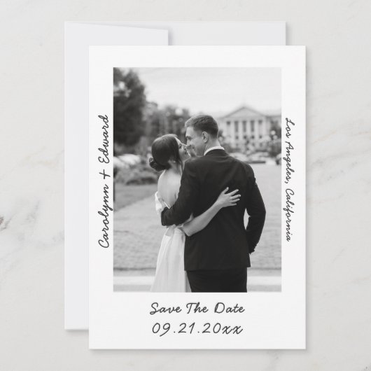 Handgeschriebenes modernes Foto-Hochzeit spart das Save The Date (Vorderseite)