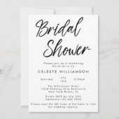 Handgeschriebenes modernes Minimalistisches QRCode Einladung (Vorderseite)