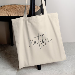 Handgeschriebenes modernes Monogramm Name Tragetasche
