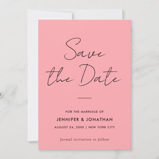 Handgeschriebenes modernes Template mit einfachem Save The Date (Vorderseite)