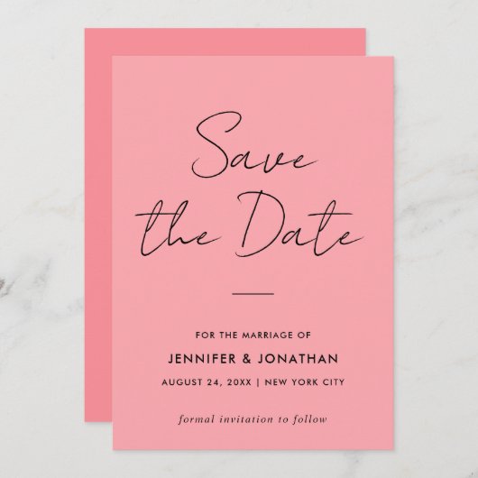 Handgeschriebenes modernes Template mit einfachem Save The Date (Vorne/Hinten)