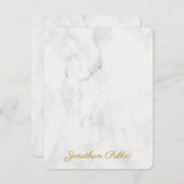 Handgeschriebenes Monogram Name Gold Text Script E Mitteilungskarte (Vorne/Hinten)