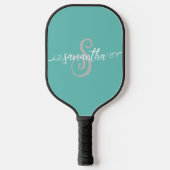 Handgeschriebenes Monogram Name-Skript Pickleball Schläger (Vorderseite)