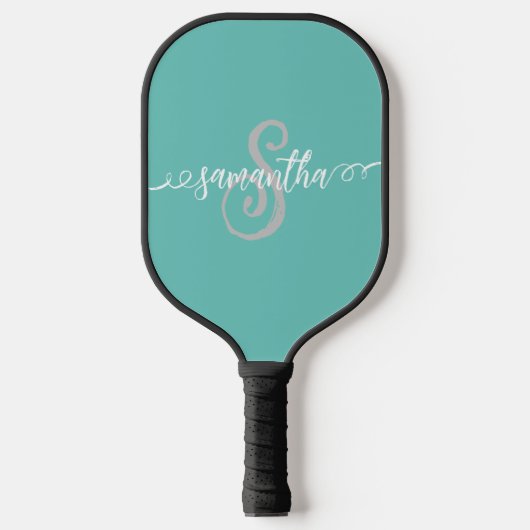 Handgeschriebenes Monogram Name-Skript Pickleball Schläger (Vorderseite)