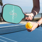 Handgeschriebenes Monogram Name-Skript Pickleball Schläger