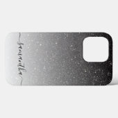 Handgeschriebenes Monogramm Fading Ombre Glitzern  Case-Mate iPhone Hülle (Rückseite (Horizontal))