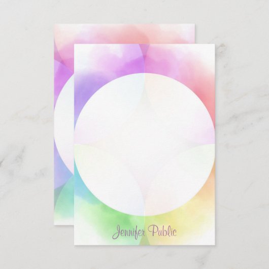 Handgeschriebenes Monogramm Personalisierte Farbe Mitteilungskarte (Vorne/Hinten)