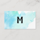 Handgeschriebenes Monogramm | Wasserfarbe Visitenkarte (Vorderseite)