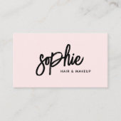 Handgeschriebenes Pinselskript Blush Pink Beauty B Visitenkarte (Vorderseite)