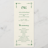 Handgeschriebenes Programm für den grünen Flachbil (Vorderseite)