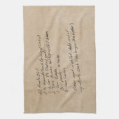 Handgeschriebenes Rezept Family - Benutzerdefinier Geschirrtuch (Vertikal)