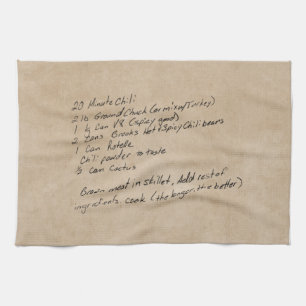 Handgeschriebenes Rezept Family - Benutzerdefinier Geschirrtuch