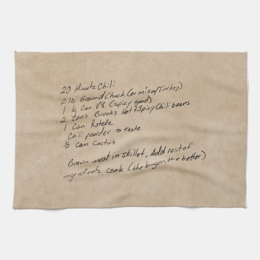 Handgeschriebenes Rezept Family - Benutzerdefinier Geschirrtuch (Horizontal)
