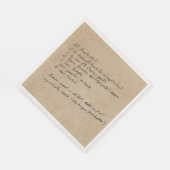 Handgeschriebenes Rezept Family - Benutzerdefinier Serviette (Ecke)