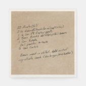 Handgeschriebenes Rezept Family - Benutzerdefinier Serviette (Vorderseite)