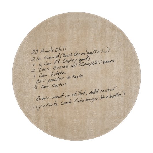 Handgeschriebenes Rezept Family Keepake Custom Fot Schneidebrett (Vorderseite)