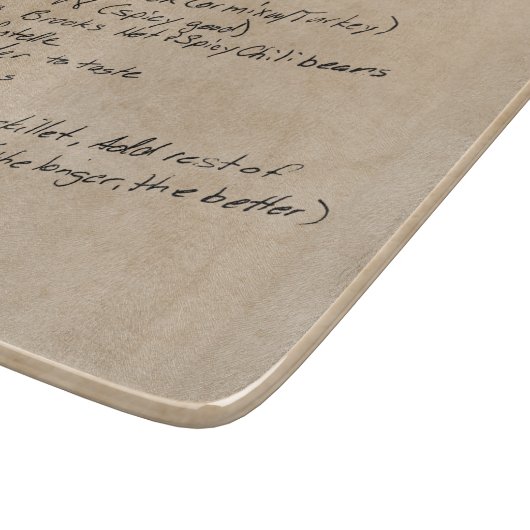 Handgeschriebenes Rezept Family Keepake Custom Fot Schneidebrett (Ecke)