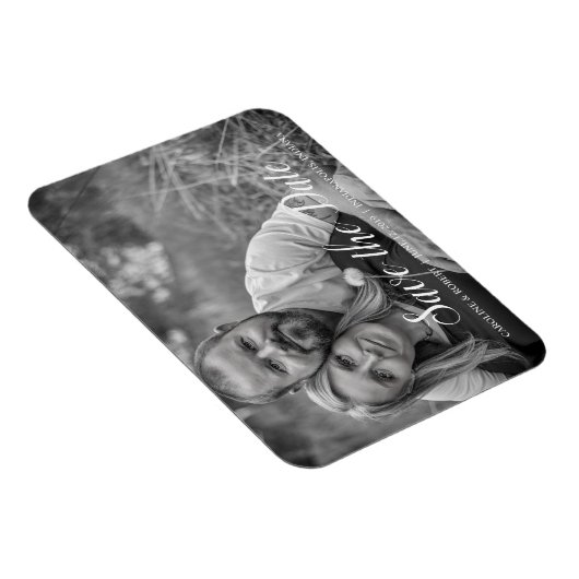 Handgeschriebenes Romantisches Skript-Foto Save th Magnet (Rechte Seite)