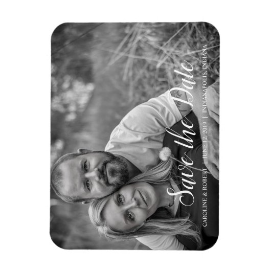 Handgeschriebenes Romantisches Skript-Foto Save th Magnet (Vertikal)