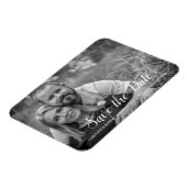 Handgeschriebenes Romantisches Skript-Foto Save th Magnet (Linke Seite)