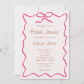 Handgeschriebenes rosa Brautparty Einladung (Vorderseite)